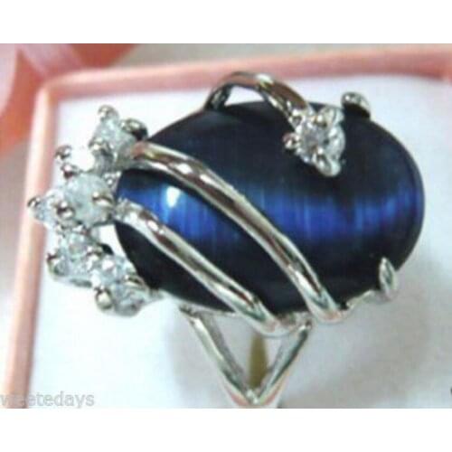 Fashion jewelry Free Shipping Exquisite blue opal crystal womens ring size 7,8,9^^@^NEW style Fine jewe Noble Natural