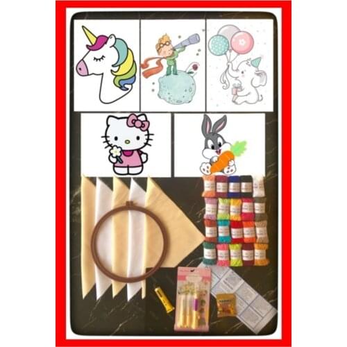 Cloth Gift Bag 35 Piece Punch Embroidery Set Punch Embroidery Kit Punch Hobby