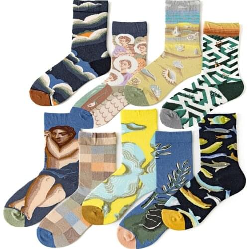 Novelty Skateboard Cartoon Streetwear Creative Kawaii Short Cotton Personalized Socks Happy Women Men Warm Funny Cute Socks