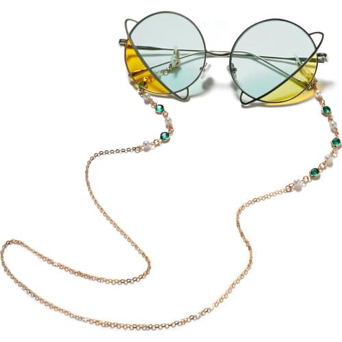 Colorful Cubic Zirconia Anti-Lost Chains For Airpods Stainless Steel Twist Chain Fashion Necklace Sweater Earphone Accessories