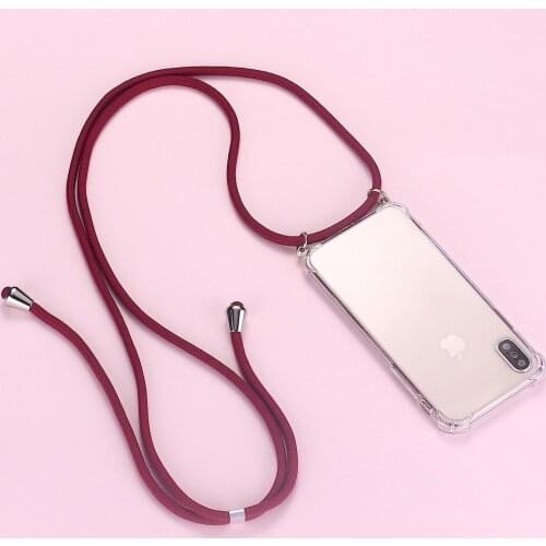 Strap Cord Chain Phone Tape Necklace Lanyard Mobile Phone Case Carry Cover Case Hang For iPhone 12 11 Pro XS Max XR 7Plus 8Plus