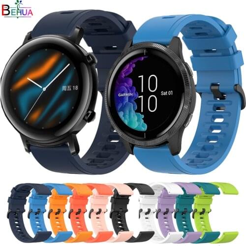 Silicone WatchStrap For Garmin Venu Watchband 20mm Wristband For Huawei watch GT 2 42mm / Honor Magic Watch 2 42mm belt Bracelet