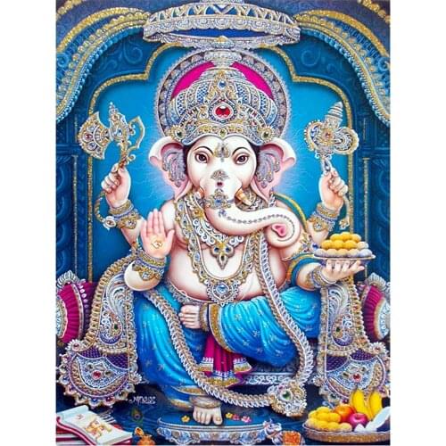 Elephant Head God Ganesha Diamond Painting Religion Portrait Round Full Drill 5D Nouveaute DIY Mosaic Embroidery Cross Stitch