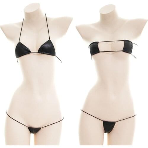 Super Mini Sexy Bra Set Sex Kawaii Lingere Cute Erotic Micro Bikini Extreme Bra and Panty for Women Underwear Stripper Clothes