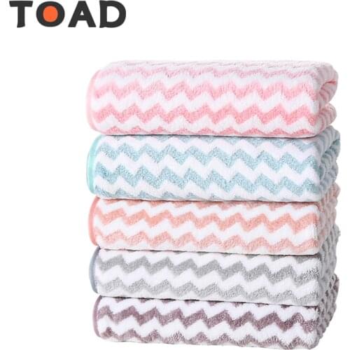 Toad Super Absorbent Microfiber Washcloths Bathing Towel Shower Bathroom Thick Soft Stripe Long Towels for Adults 70x140cm