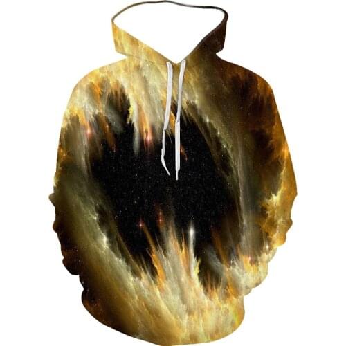 Spring And Autumn Universe Mysterious Galaxy Cloud Personality Hoodie MenS Autumn/Winter Sports Long Sleeve Sweatshirt