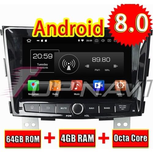TOPNAVI Android 8.0 Car Media Center Auto Player for Ssangyong Tivolan 2014 Audio Radio Stereo Double DIN GPS Navigation NO DVD