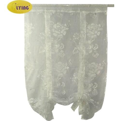 Flying Flower Curtains Tulle for Living Room Bedroom Window Drape for Home Curtain Panel Rod Pocket Top Voile Window Treatments