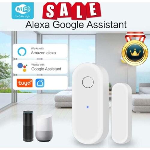 Tuya WiFi Door Sensor, Smart Door Open/Closed Detectors, Smartlife APP Wifi Window Sensor Work with Alexa,Google Home