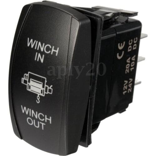 UNIVERSAL BLUE LED WINCH FLUSH MOUNT DASH ROCKER SWITCH 7PIN DPDT IP66