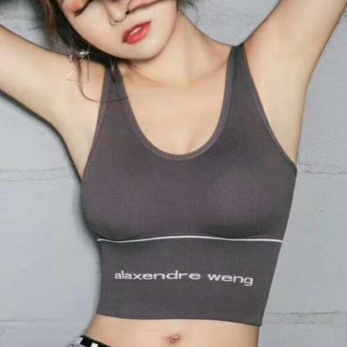 Women Sports Bra Female High Elastic Vest Bottoming Gathered Bra Wild Strap Seamless Sports Vest Yoga Wrapped Chest