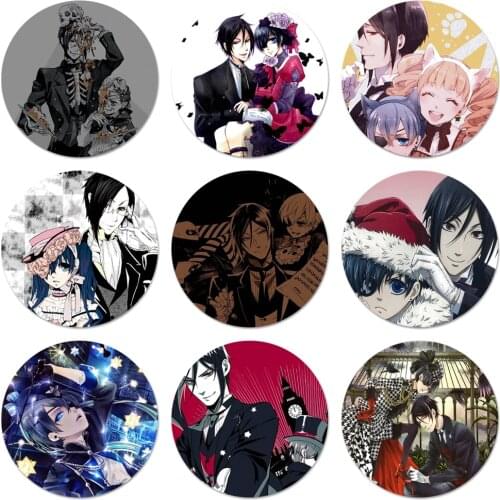 Japanese Anime Black Butler Kuroshitsuji Icons Pins Badge Decoration Brooches Metal Badges For Clothes Backpack Decoration