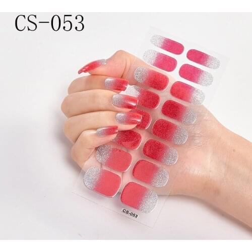 1pc Solid Color Series Nail Strips Full Cover Self Adhesive Manicure Nail Art Stickers Faux Ongles DIY Nails Party Decoration