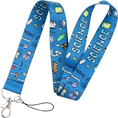 10pcs Cartoon Chemical Appliance Knowledge Neck Strap Lanyards ID badge card holder keychain Mobile Phone Strap Ribbon webbing
