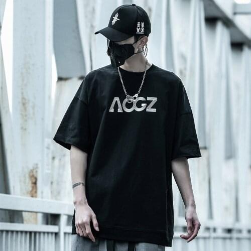 11 BYBBS DARK Spiral Letter Print Hip Hop T-Shirt Men Summer Oversized Harajuku Tshirts Cotton Black Loose Short Sleeve Shirts