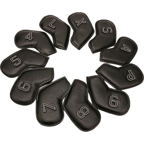 11pcs PU Golf Club Iron Cover Guard Unisex Headcover Fits All Driver Clubs