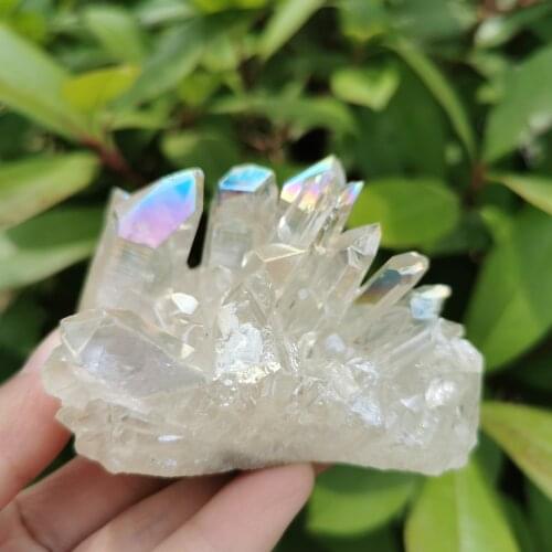 170-190g Natural crystal cluster electroplating angel aura crystals stones