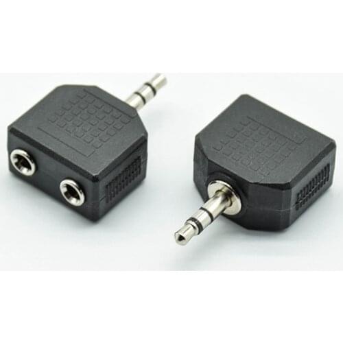 2pcs Portefeuille 3.5mm Aux Stereo Splitter Headphone 1 to 2 Earbuds Double Plug Adapter For iPhone 6 6S 5 5S SE 4 iPad Samsung