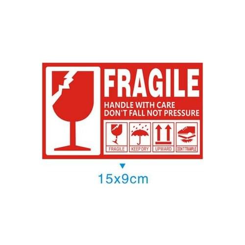 300pcs FRAGILE/KEEP DRY/UPWARD/DO NOT TRAMPLE stickers label for care handle label packing caution stickers 9x15cm