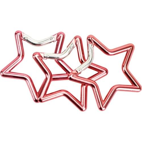 5pcs 6.6cm Climbing Button Carabiner Five-pointed Star Shape Heteromorphism Mountaineering Hook for Men