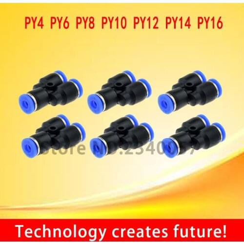 5PCS 3Way Port Y Shape Air Pneumatic 4/6/8/10/12/14/16mm OD Hose Tube Push in Gas Plastic Pipe Fitting Connectors Quick Fittings