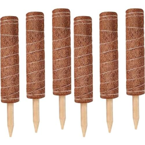 Practical 6PCS Extension Climbing Indoor Plants Creepers Plant Support Climbing Pole Coir Moss Stick Household Garden Gadget
