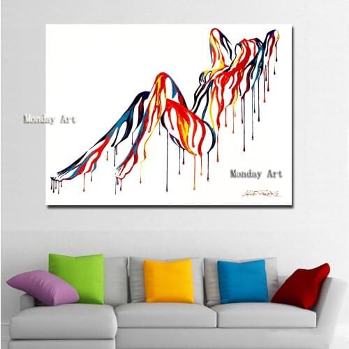 Large canvas painting Hand painted knife nude Oil Painting On Canvas sexy picture Wall Art Pictures For Living Room Home Decor
