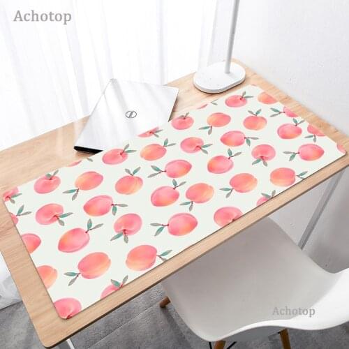 Large Anime Peach Mousepad Game Cute Kawaii Fruit Gaming Mouse Pad Rubber Locking Edge Big Fashion Laptop Notebook Desk Mat