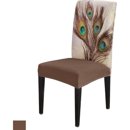 Peacock Feathers Office Chair Cover Spandex Chair Cover Elastic Printing Home Hotel Wedding Dining Chair Covers