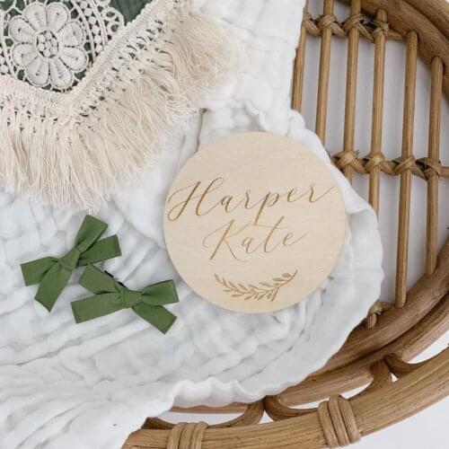 Engraved Baby Name Sign Wooden Name Sign Baby Name Plaque Name Announcement Plaque Rose Nursery Decor Newborn Photo Prop