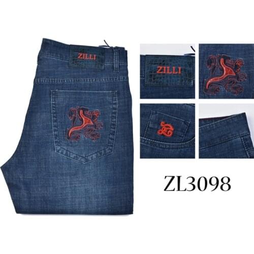 BILLIONAIRE Jeans Summer thin Cotton cowhide men‘s new Fashion warm comfort embroidery casual pattern zipper free shipping