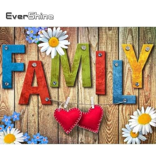 EverShine 5D Diamond Painting Full Square Family Cross Stitch Diamond Embroidery Landscape Rhinestones Art Home Decoration
