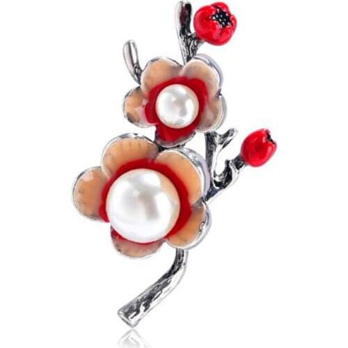 European and American fashion retro personality plum brooch high-grade women brooch flower sweater wild clothing accessories