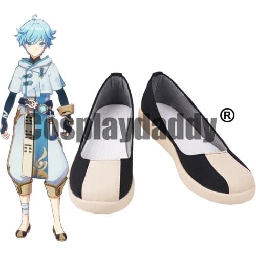 Genshin Impact Liyue Harbor Banisher of Evil and Rumors Thereof Chongyun Cosplay Slip-on Flat Shoes S008