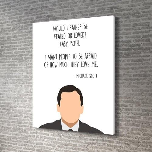 Canvas Michael Scott Poster Inspirational Quotes Wall Art Print Painting Wall Pictures Living Room Decor Framed