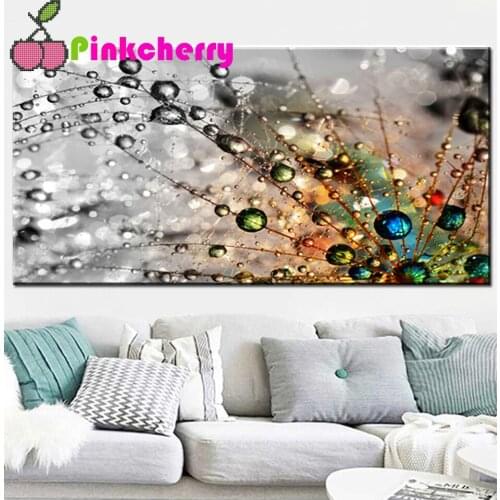 Dandelion seed Full Diamond Painting Nordic Water Drop Flower Mosaic Art Bead Embroidery Modern Living Room Bedroom Decor k782