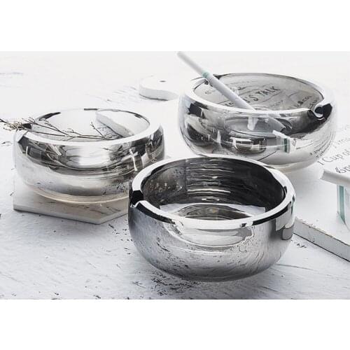 Creative glass ashtray household Large ashtray European table ashtray furnishing Resistance to fall off Products Sell like hot c