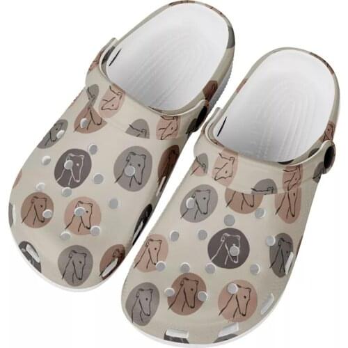 Summer Greyhound Print Women Beach Shoes Designer Garden Shoes Nonslip Sandals Girls Slippers Sandals Large Size Beach Shoes