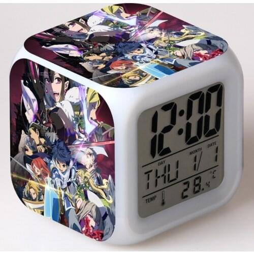 Kumo Desu ga Nani ka Cartoon Figure Alarm Clock LED Colorful Touch Night Light PVC So I'm a Spider So What Anime Figuras Toys