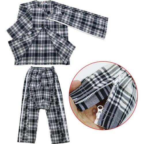 New Mens Zipper Long Pajamas Suit Full-Open Easy To Put On And Take Off For Patient Of Paralyzed Bed Elderly Home Health Care