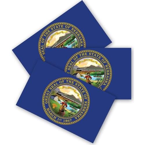 Nebraska Flag Bumper Stickers Set of 3, Made of Durable Waterproof Material, Nebraska Motorcycle Helmet Trunk Truck Decals PVC