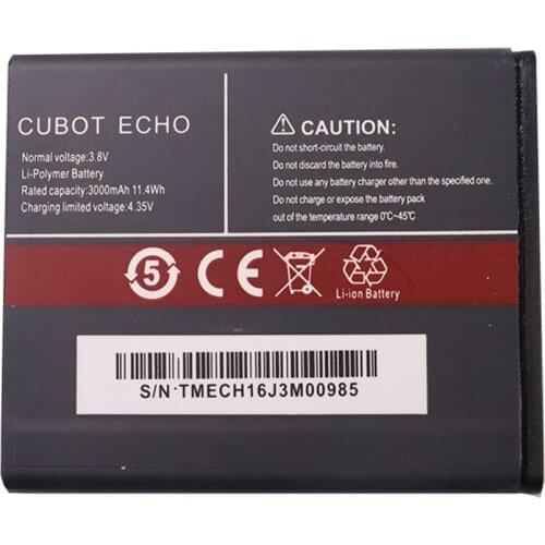 100% New Original CUBOT ECHO Battery 3000mAh Replacement backup battery For CUBOT ECHO Cell Phone In Stock