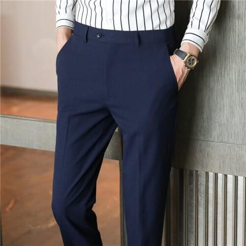 2021 new mens business casual trousers male high-quality spring autumn formal wear office social suit Pants Plus Size 28-42
