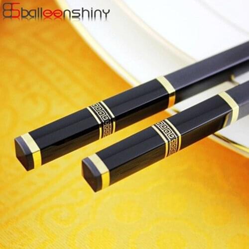 BalleenShiny Luxury Chopsticks Non-Slip Long Chopstick For Sushi Food Sticks Hotel Restaurant Stick Reusable Hashi Tableware