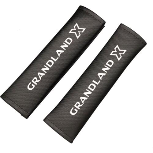 2pcs Carbon Fiber Texture Car Seat Belt Cover Car Seat Belt Shoulder Pads for Opel Grandland X