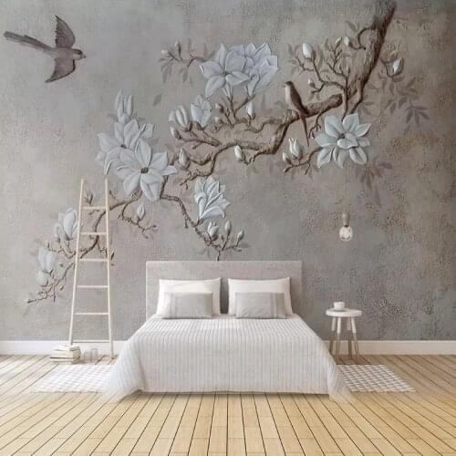 Custom Any Size Wallpapers 3DEmbossed Tree Branch Wall Cloth Office Living Room TV Decoration Mural 3D Wall Sticker Wallpaper