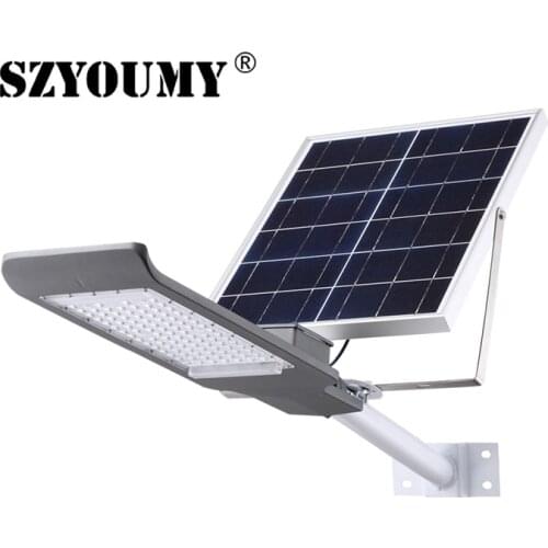 SZYOUMY 20W 30W 40W 50W 100W Remote Control Solar Floodlight for Street Solar Lamp Outdoor Waterproof With Wall Pole Solar Light