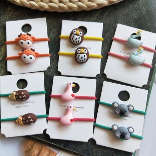 2PCS Hedgehog Princess Headwear Cute Kids Cartoon Elastic Hair Bands Children Hair Tie Ropes Girls Accessories Baby Headdress