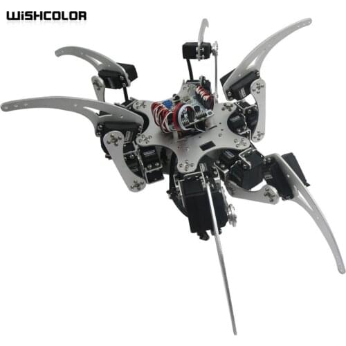 With 18pcs MG996R Servo& Ball Bearing 18DOF Aluminium Hexapod Spider Six Legs Robot Kit