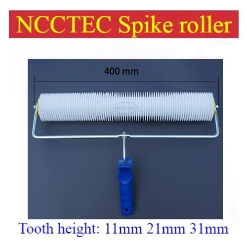 16'' 400mm NCCTEC spiked roller PS1611,PS1621,PS1631 for removing bubbles of epoxy self-flowing floor | teeth :11mm 21mm 31mm